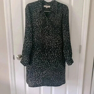 Loft Shirt Dress Black and gray animal print size medium